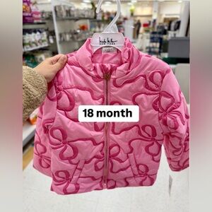 nicole miller pink bow toddler viral jacket size 18m